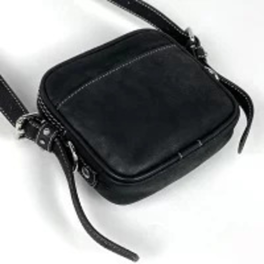 Loewe Black Rhinestone Studded Leather Crossbody Shoulder Bag Anagram Black